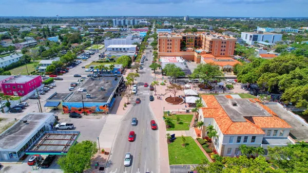 an aerial view of multiple house