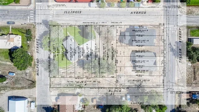 a aerial view of multiple house