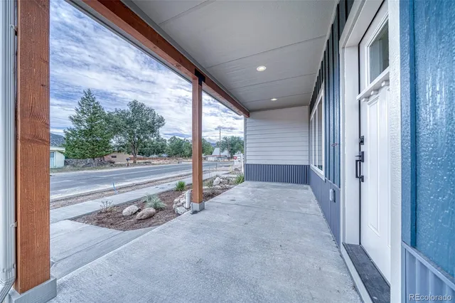 a view of a entryway door front of house