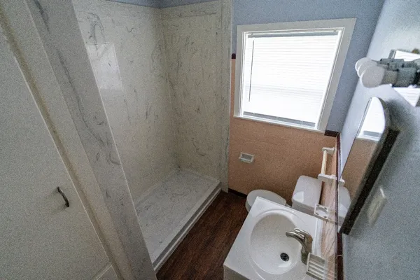 a bathroom with a sink and a tub