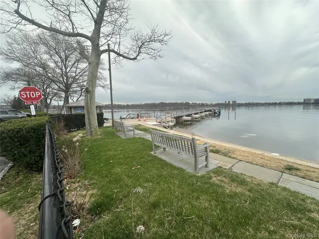 a view of a garden with lake