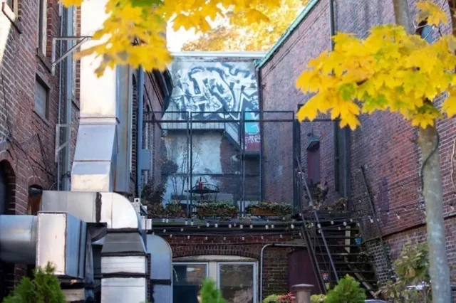 a front view of a building