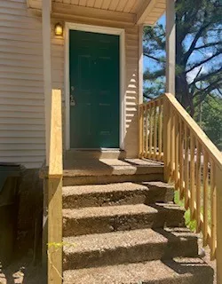 a view of a house with a door