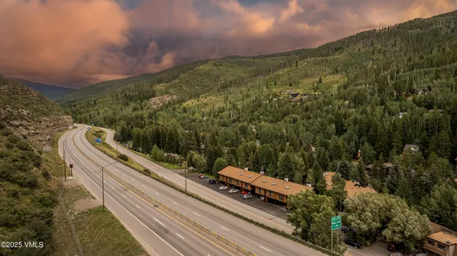 a front view of a building with street