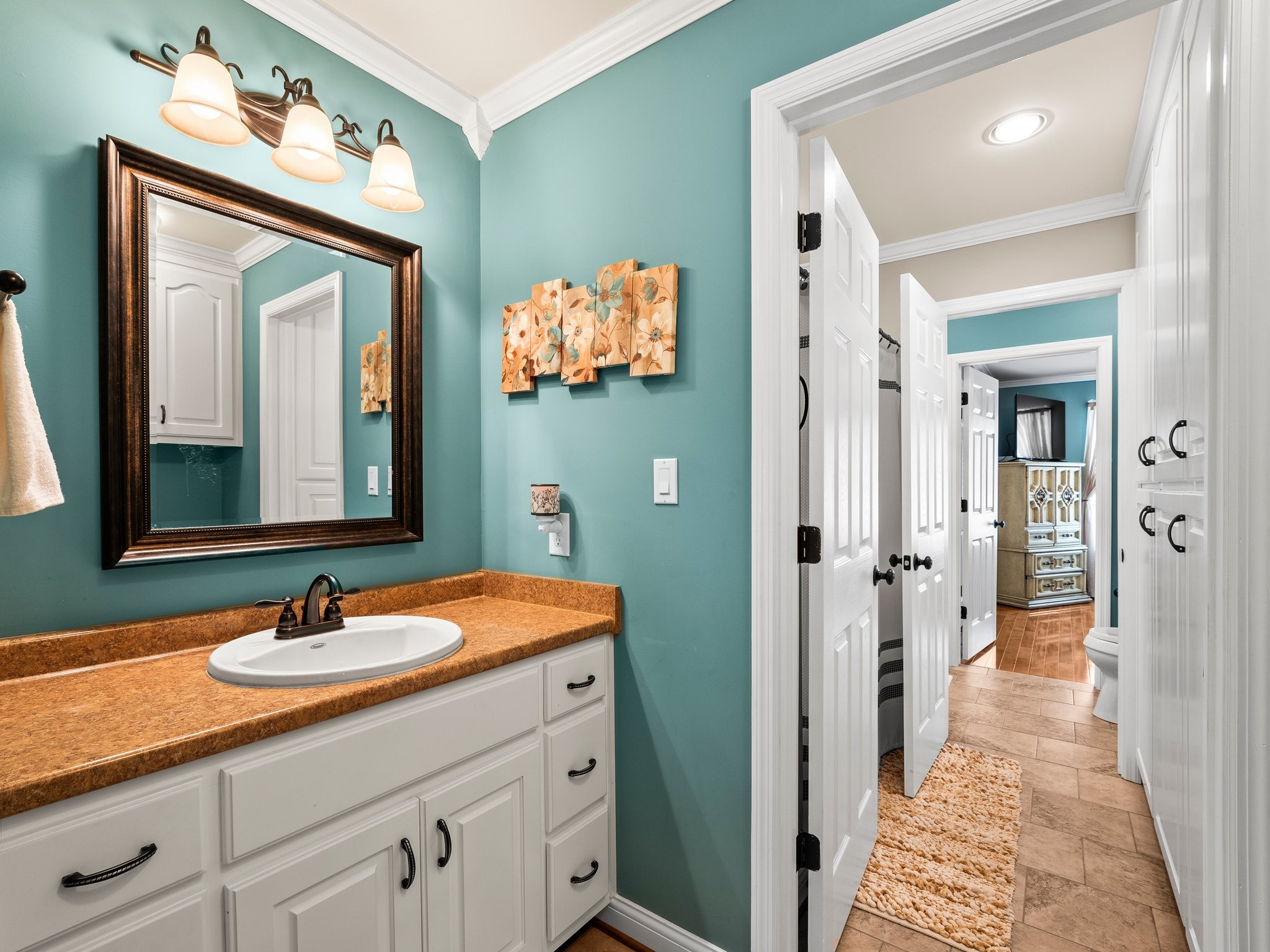 1574 Midway Road Sewanee, TN 37375 - Photo 24 of 45 a en suite bathroom with a sink double vanity and a mirror
