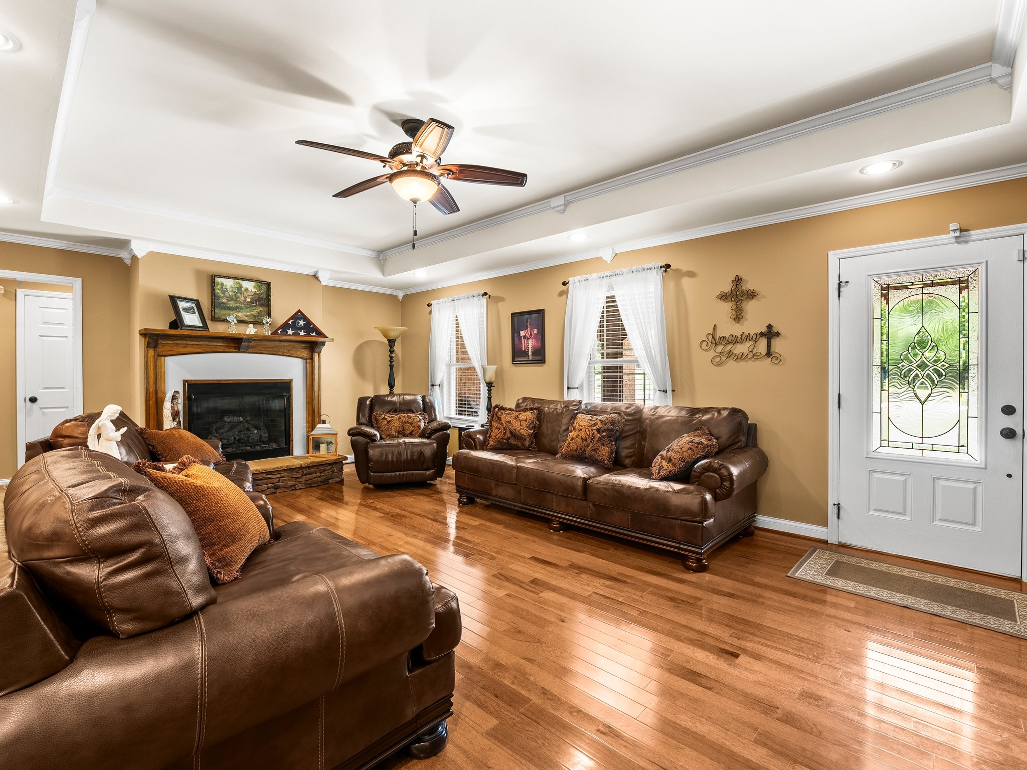 1574 Midway Road Sewanee, TN 37375 - Photo 6 of 45 a living room with furniture a window and a fireplace