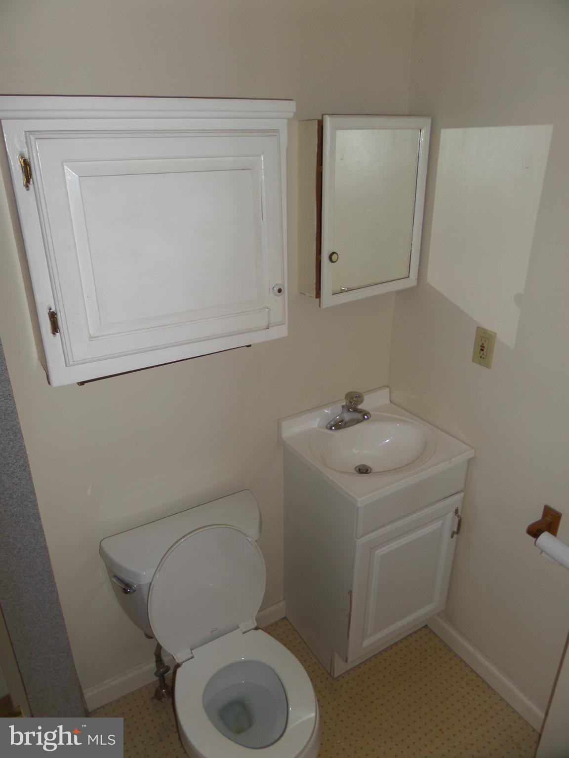 356 Hall Street, Unit 1 Phoenixville, PA 19460 - Photo 5 of 5 a bathroom with a toilet sink and mirror