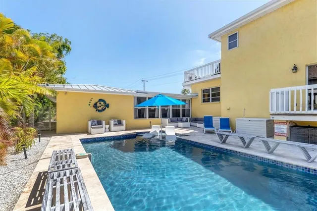 an aerial view of a house
