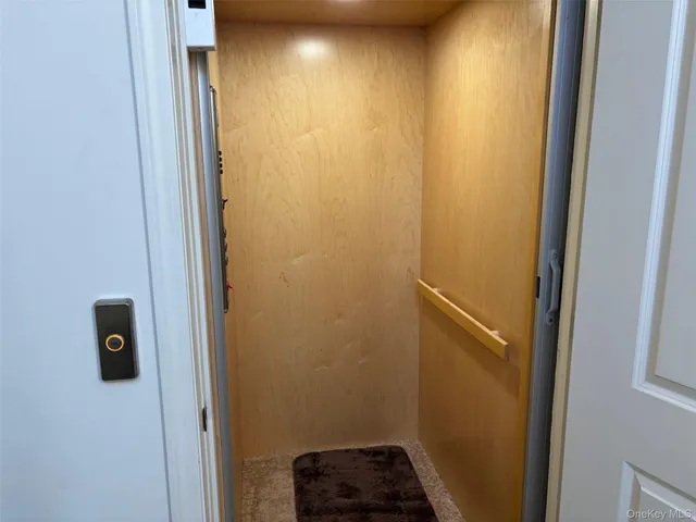 a bathroom with a shower and a toilet