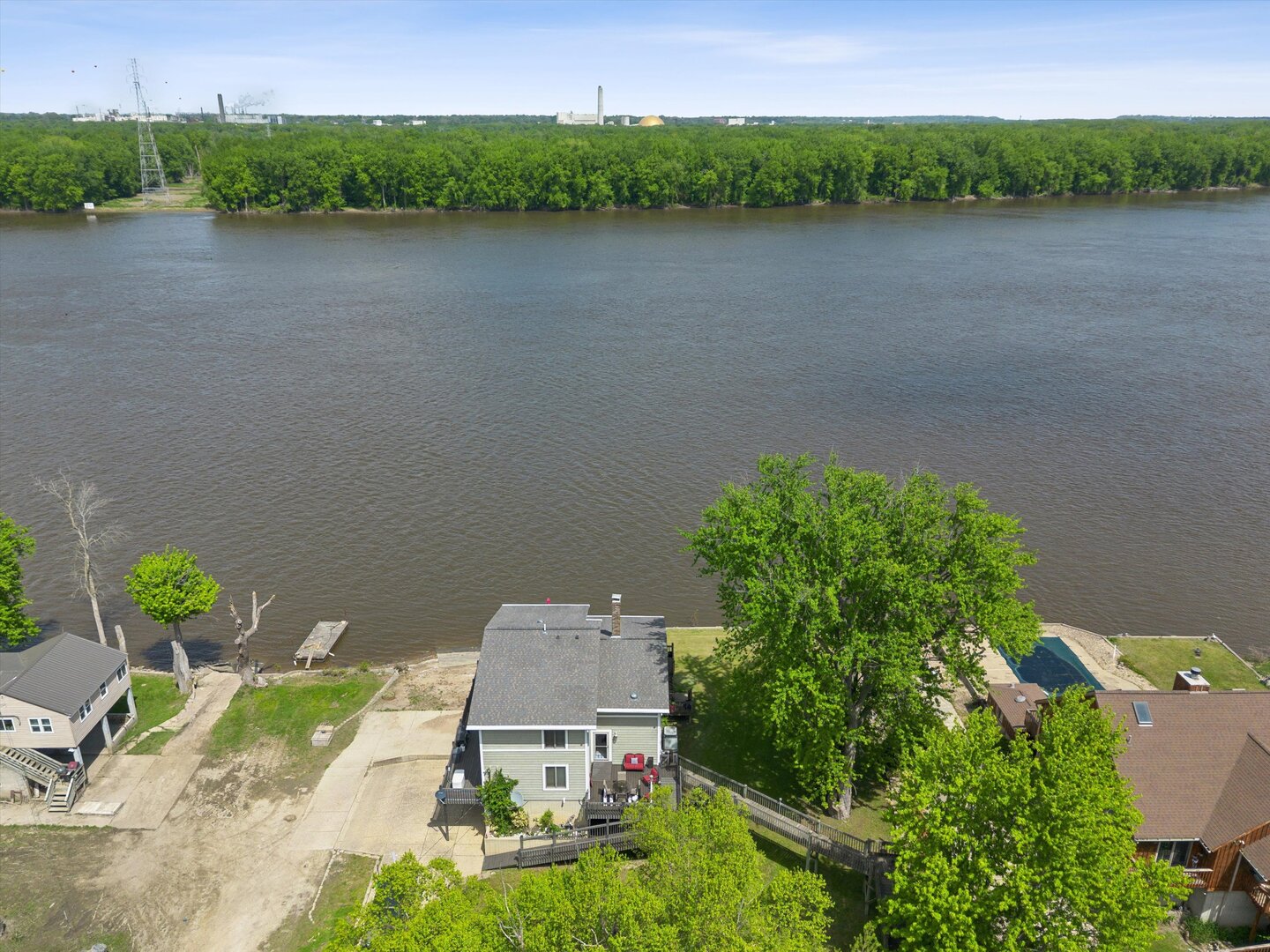14839 Vans Road Fulton, IL 61252 - Photo 62 of 70 an aerial view of a house with a yard and lake view
