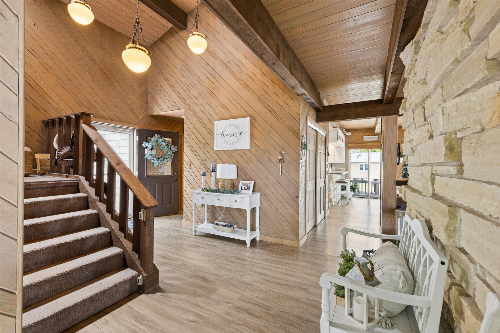 14839 Vans Road Fulton, IL 61252 - Photo 8 of 70 a view of entryway with wooden floor and stairs