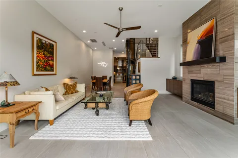 a living room with furniture