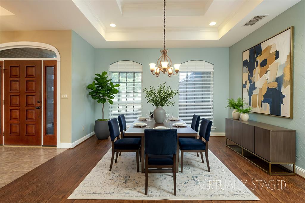 270 Stone Mountain Road Cresson, TX 76035 - Photo 7 of 40 a view of a dining room with furniture and chandelier