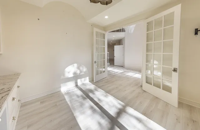 a view of a hallway with a elevator