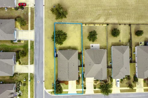 a view of a city with yard