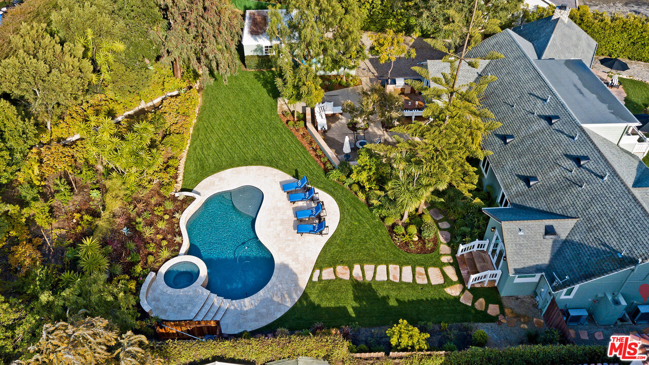 20779 Big Rock Drive Malibu, CA 90265 - Photo 4 of 37 an aerial view of a house with garden space and swimming pool