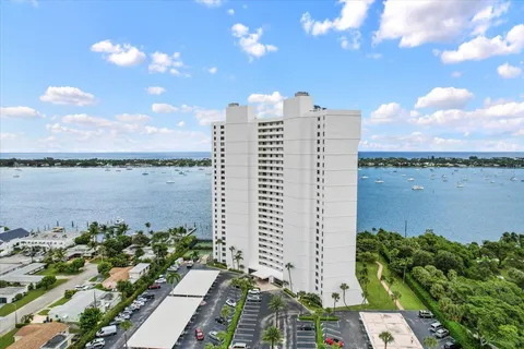 a view of a balcony with city view