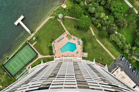 a view of ocean from a balcony