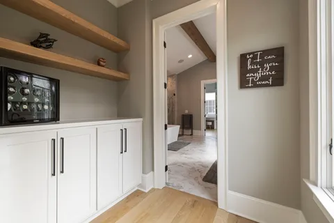 a view of a storage & utility room with furniture