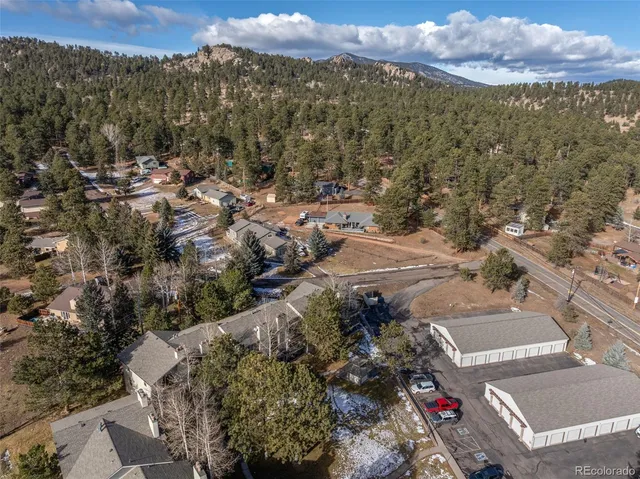 a view of a city with a mountain