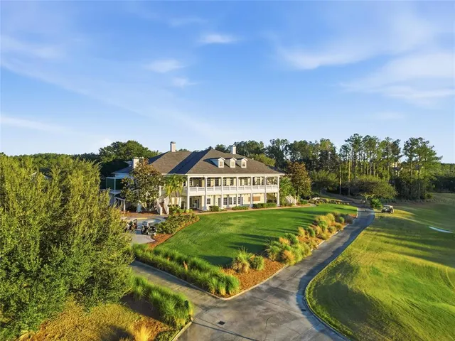 a view of a lake with houses