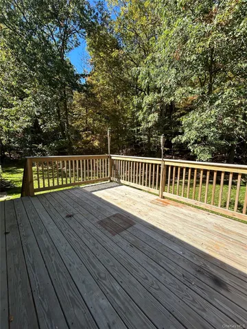 a view of a wooden deck