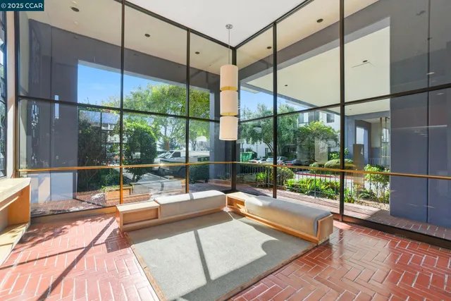 a view of a garden with potted plants