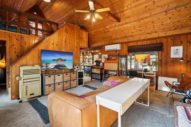 a group of people sitting in a room