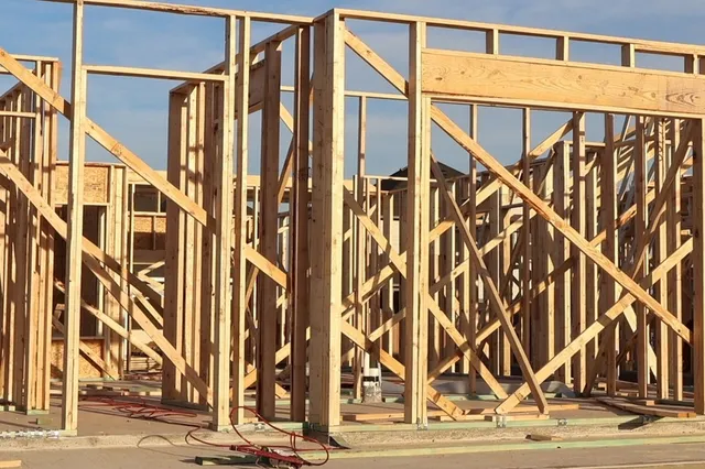 a view of a building with a street