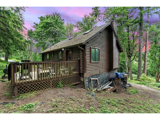a backyard of a house with lots of green space
