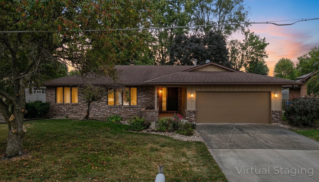 1001 4-H Road Ottawa, IL 61350 - Photo 2 of 25 a front view of a house with a yard and garage