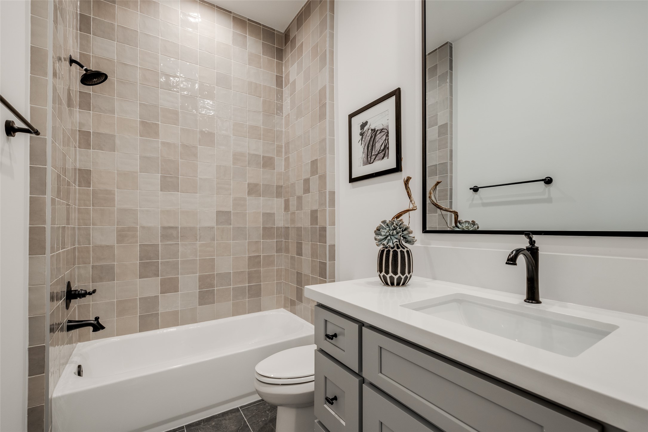 2325 Richton Street Houston, TX 77098 - Photo 35 of 47 a bathroom with a sink a toilet and shower