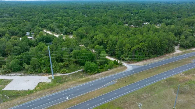 a view of a yard from a window