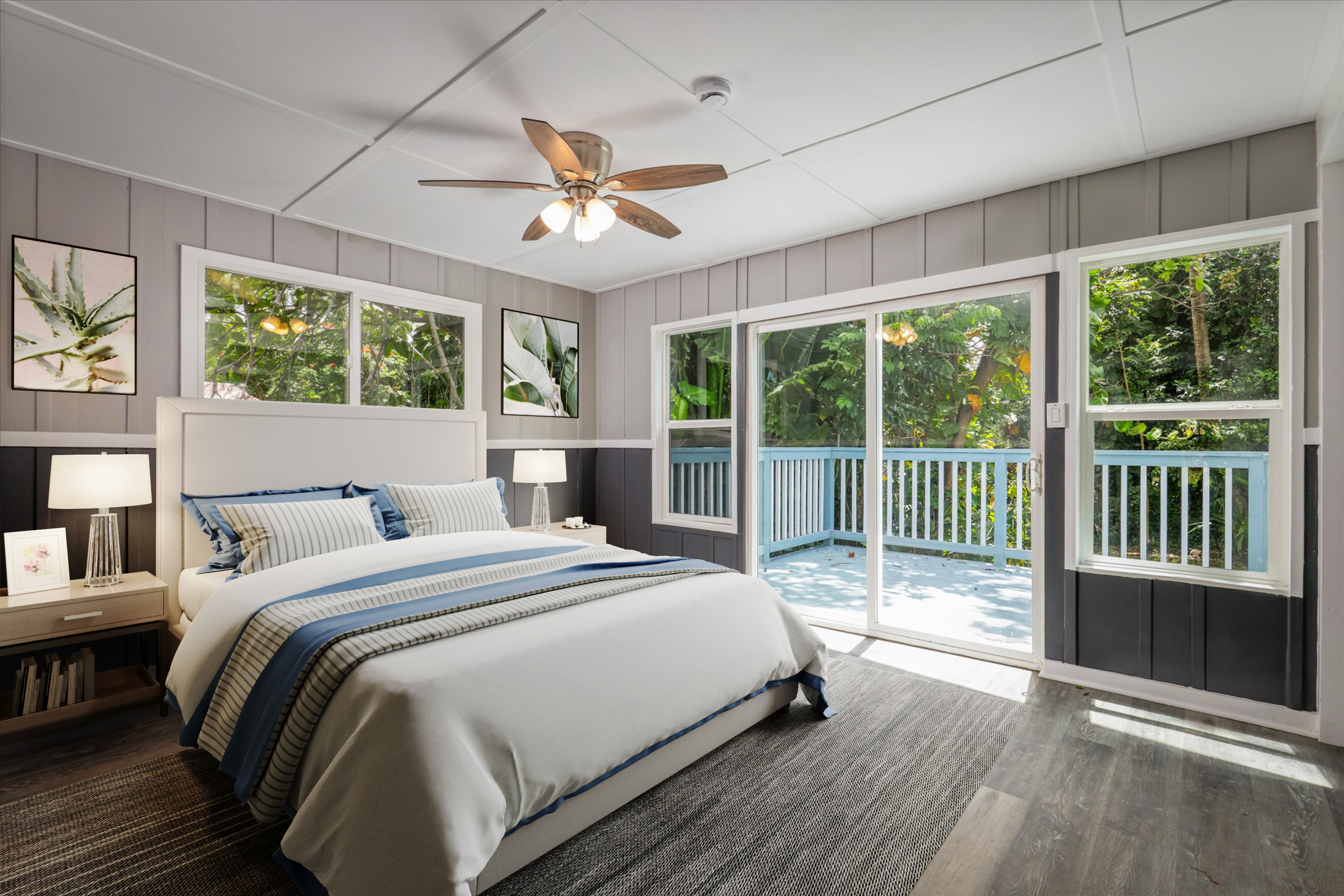 55-545 Hawi Road Hawi, HI 96719 - Photo 23 of 27 a bedroom with a large bed and a large window