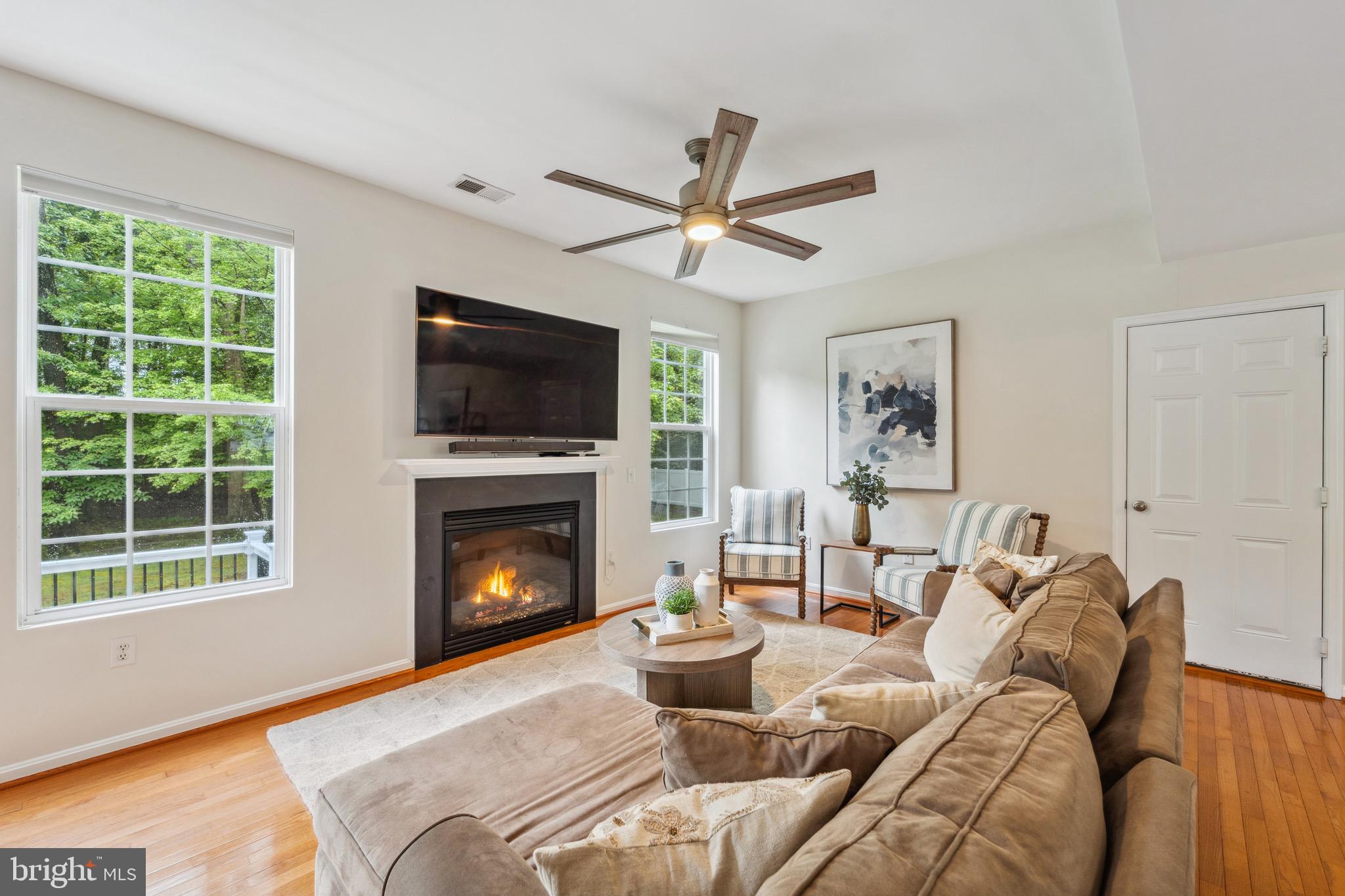 1407 James Way Edgewater, MD 21037 - Photo 14 of 30 a living room with furniture a fireplace and a flat screen tv