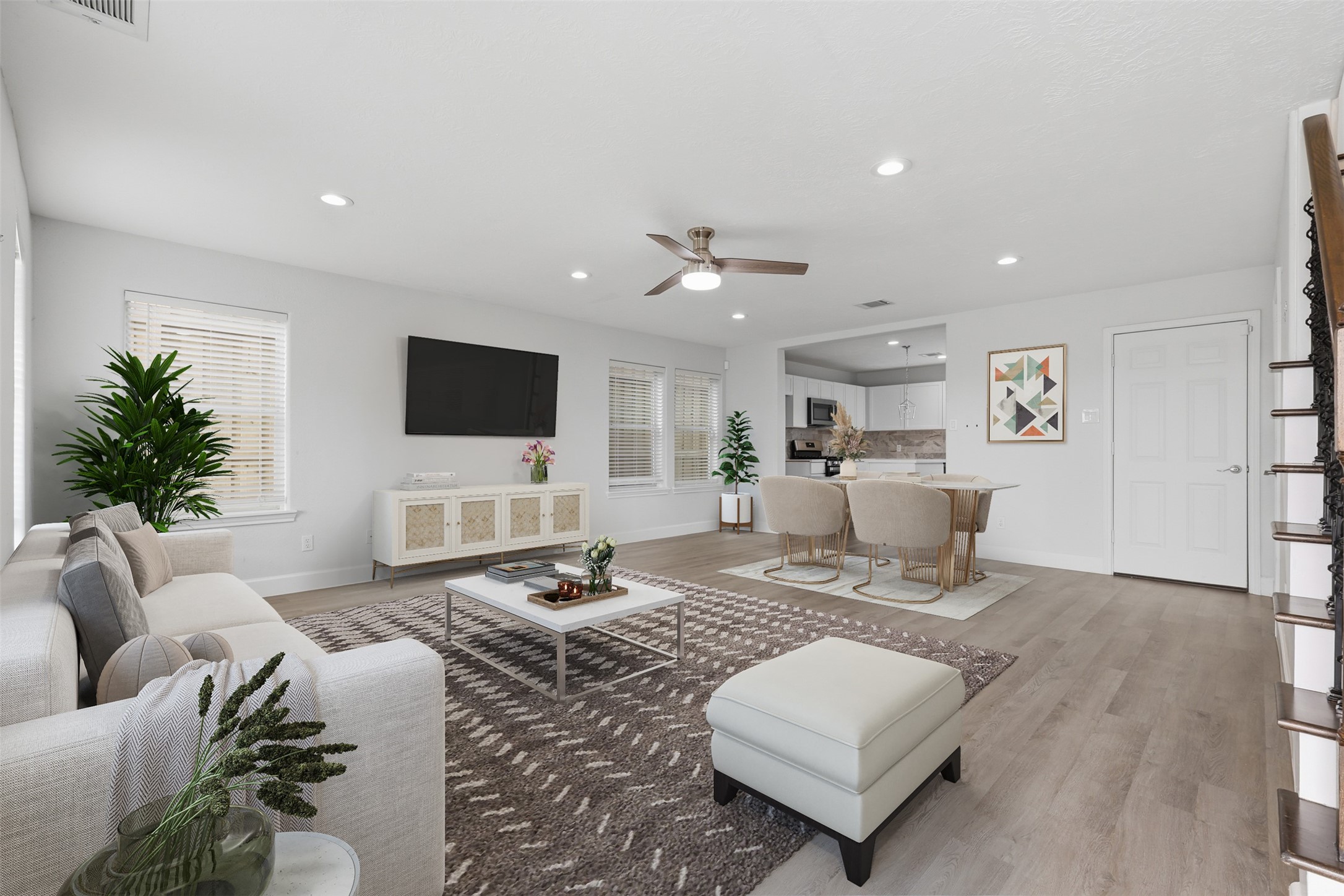 9026 McGallion Road Houston, TX 77022 - Photo 3 of 32 a living room with furniture and a flat screen tv