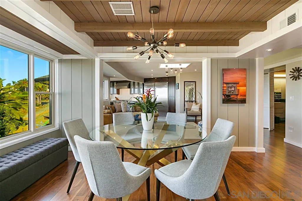 1106 Muirlands Drive La Jolla, CA 92037 - Photo 6 of 24 a view of a dining room with furniture window and wooden floor