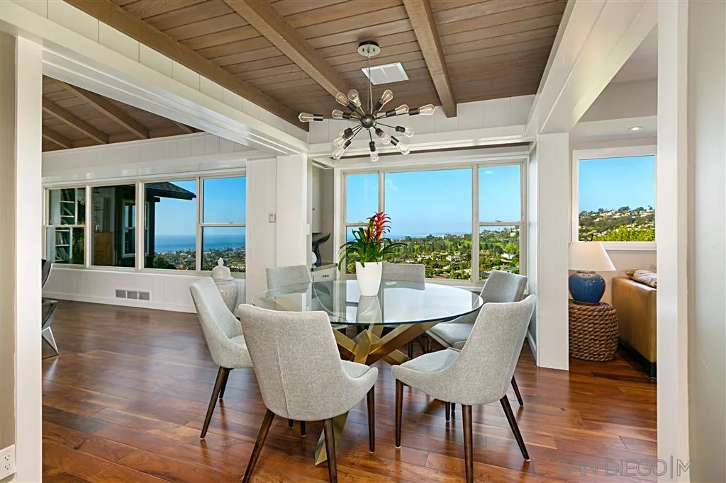 1106 Muirlands Drive La Jolla, CA 92037 - Photo 7 of 24 a view of a dining room with furniture window and wooden floor
