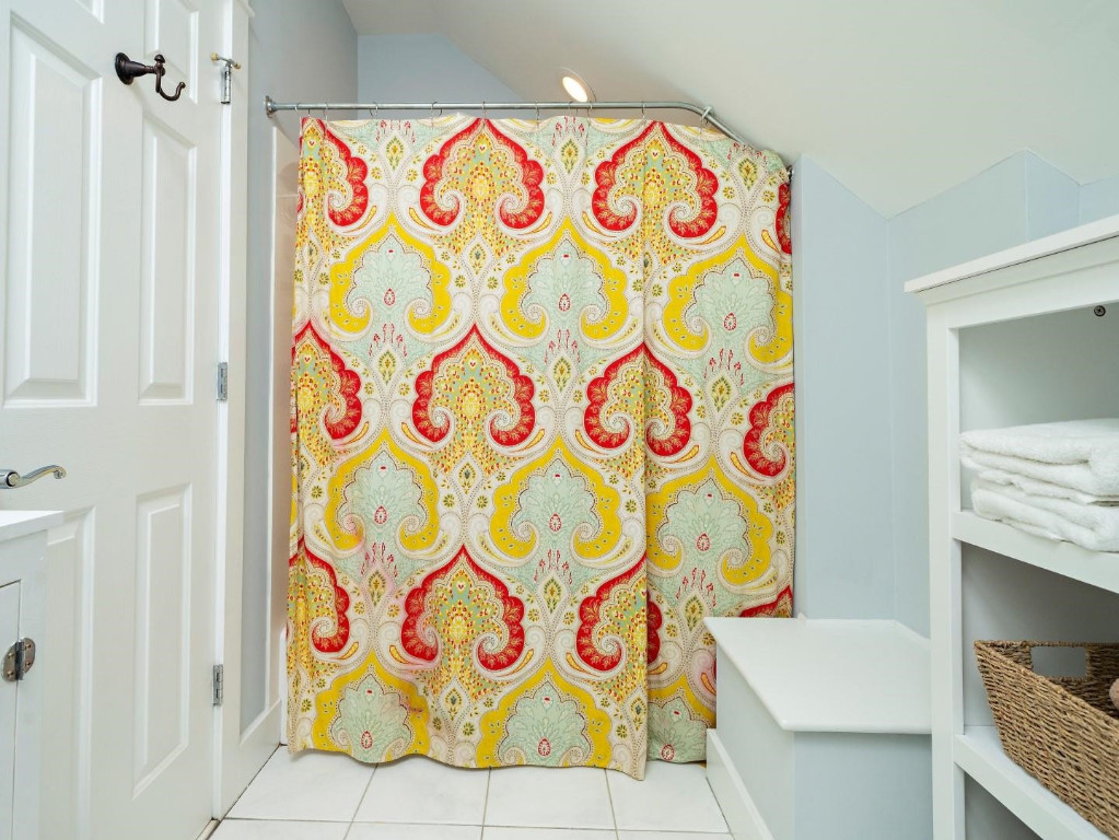 2516 Mt Vernon Church Road Raleigh, NC 27614 - Photo 39 of 58 a bathroom with a sink and a curtain
