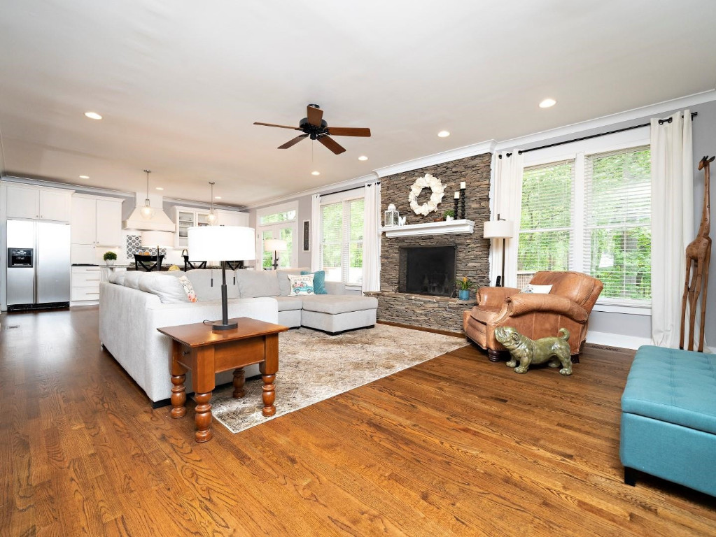 2516 Mt Vernon Church Road Raleigh, NC 27614 - Photo 10 of 58 a living room with furniture and a fireplace