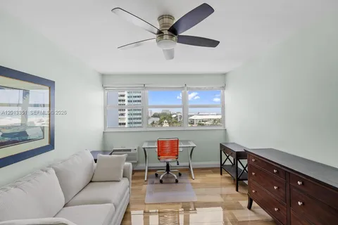 a view of a window and a table in a room