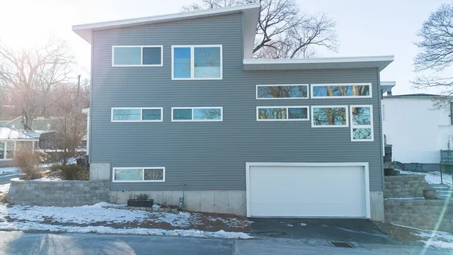 a view of a lake with houses
