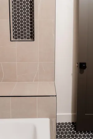 a close up of a close shower