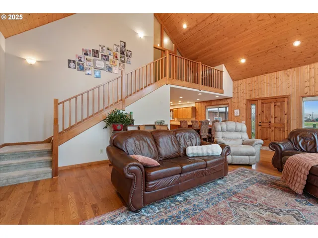 a living room with furniture