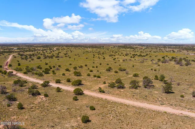 a view of a yard with an ocean view