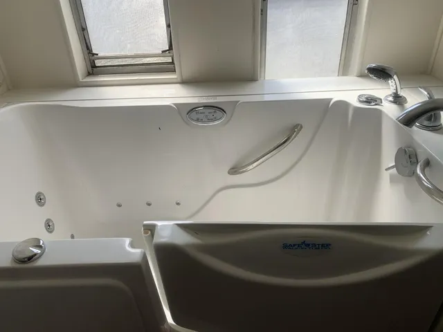 a room with a sink