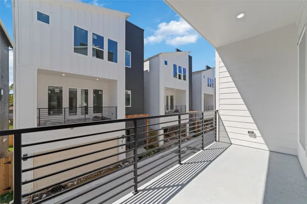 a view of a building with wooden floor