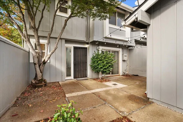 a view of a house with a garage
