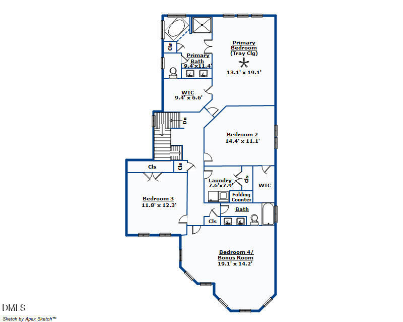 10518 Evergreen Spring Place Raleigh, NC 27614 - Photo 28 of 28 Floor Plan Layout-2nd floor