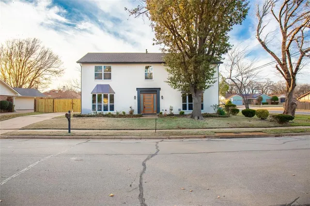 a view of street with houses